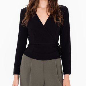 American Apparel - Los Angeles Apparel - Crepe Wrap Top - Size XXS/XS